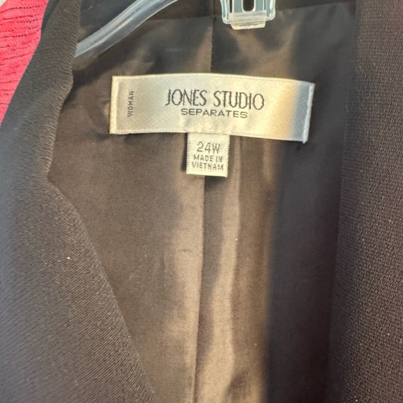 Jones Studio Pink and Black Textured Blazer with Notched Lapel size 24W vintage - Picture 2 of 6